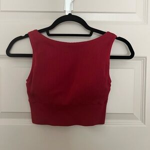 Zella ribbed cropped workout tank top